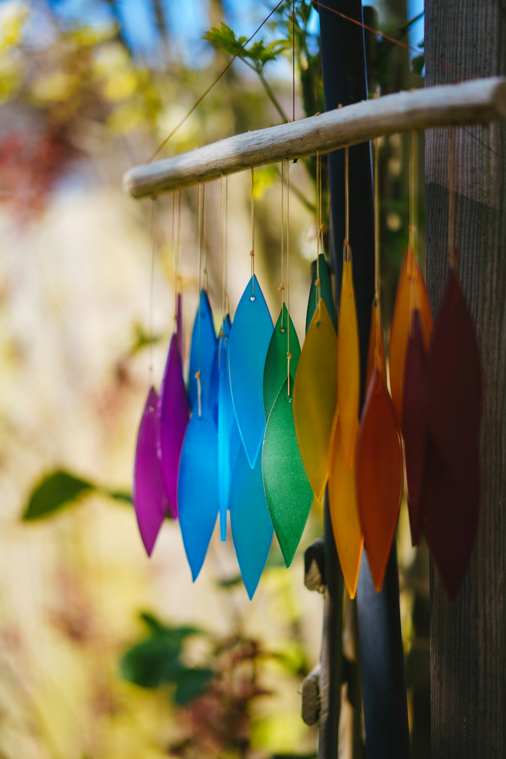 blue and orange heart hanging decor