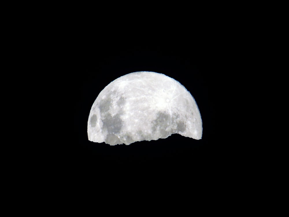 full moon in dark night sky