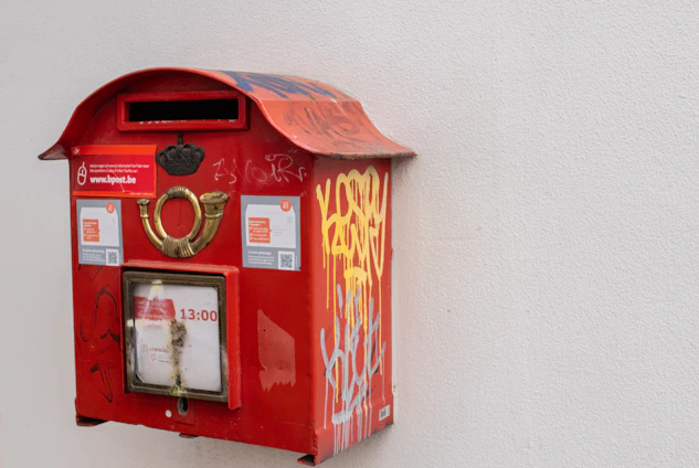 A sleek mailbox with the Claravita logo, set against a clean, modern office background.