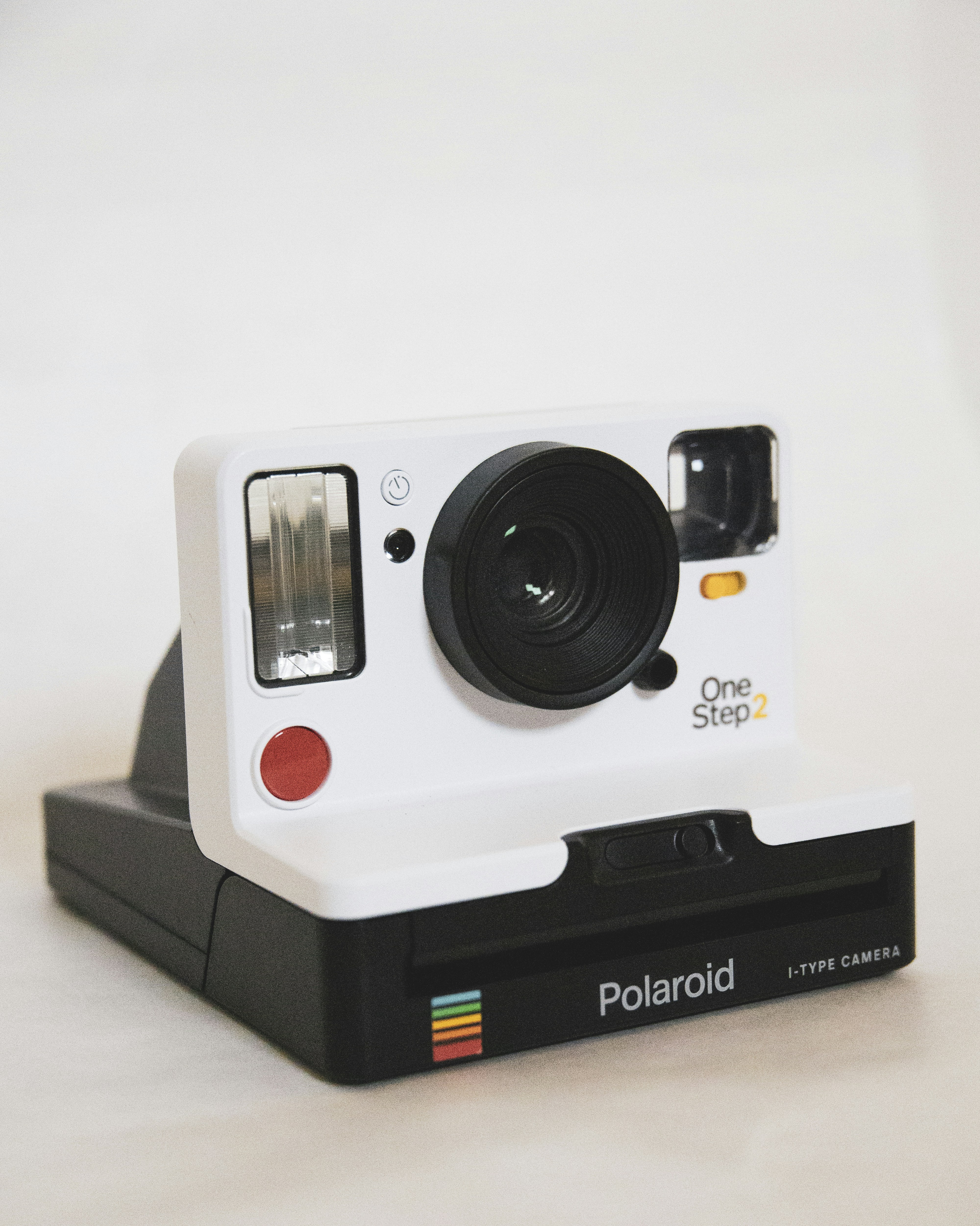 white and black polaroid camera