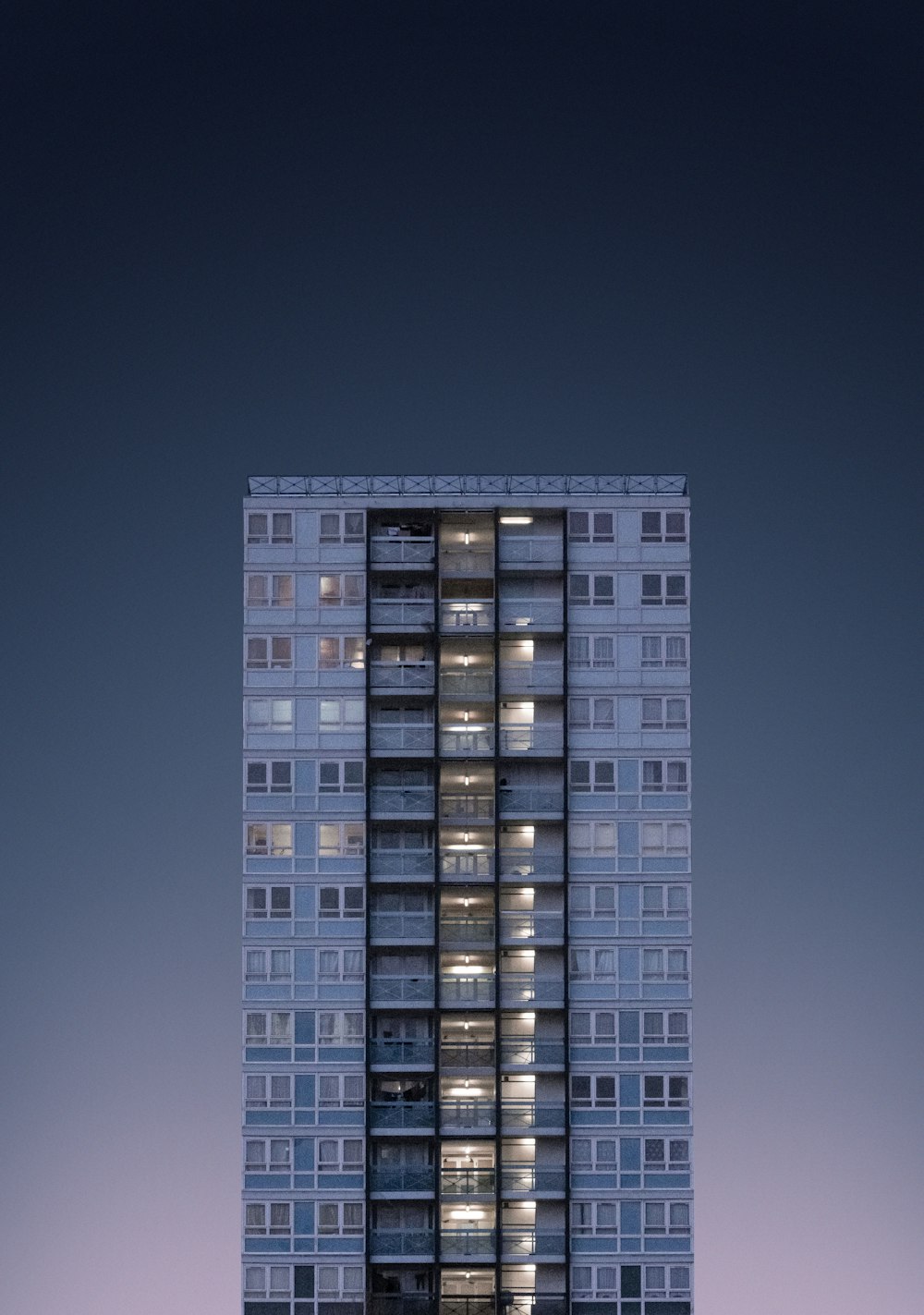 blue and white concrete building