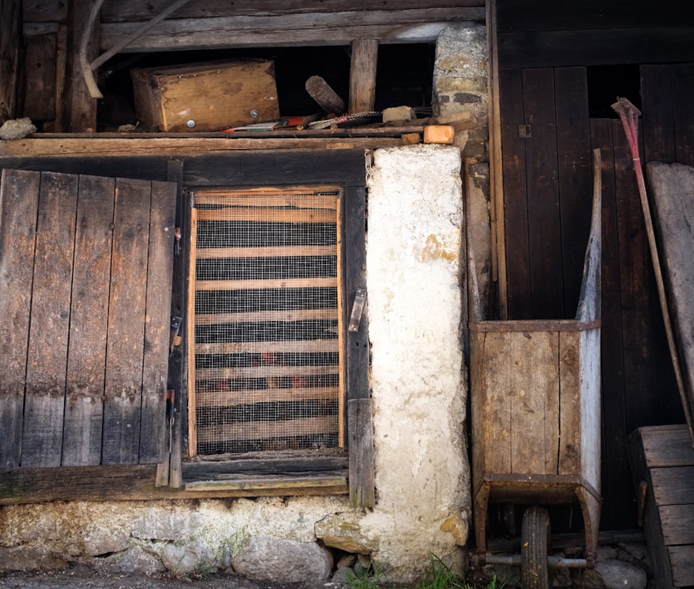 brown wooden door closed during daytime