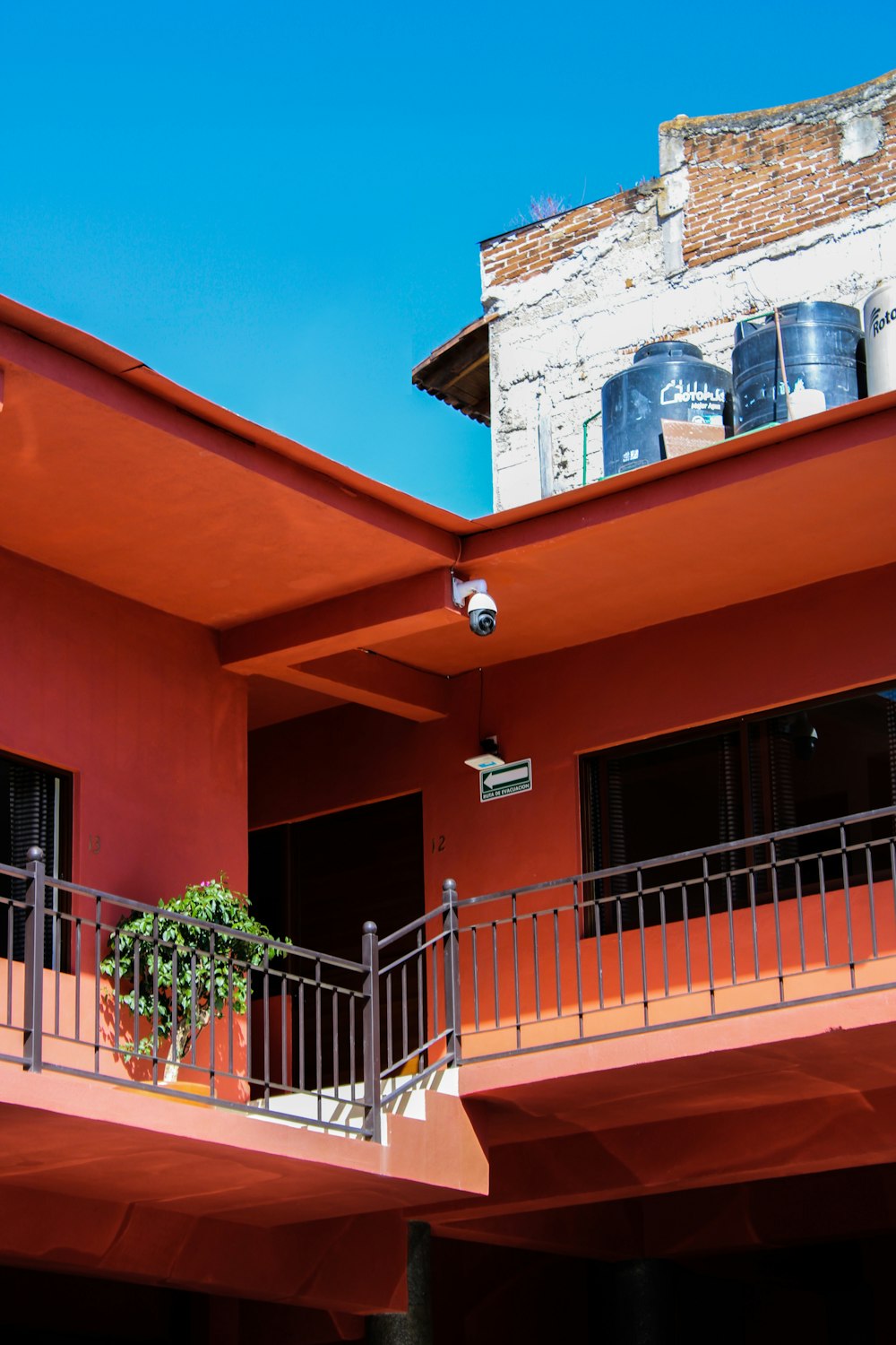 orange and white concrete building