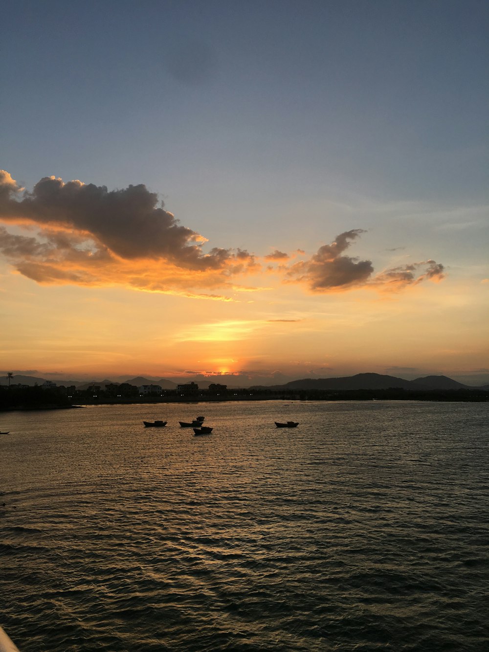 silhouette of people on sea during sunset