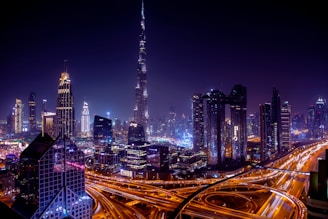 city buildings during night time