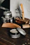 brown wooden handled knife on brown wooden chopping board