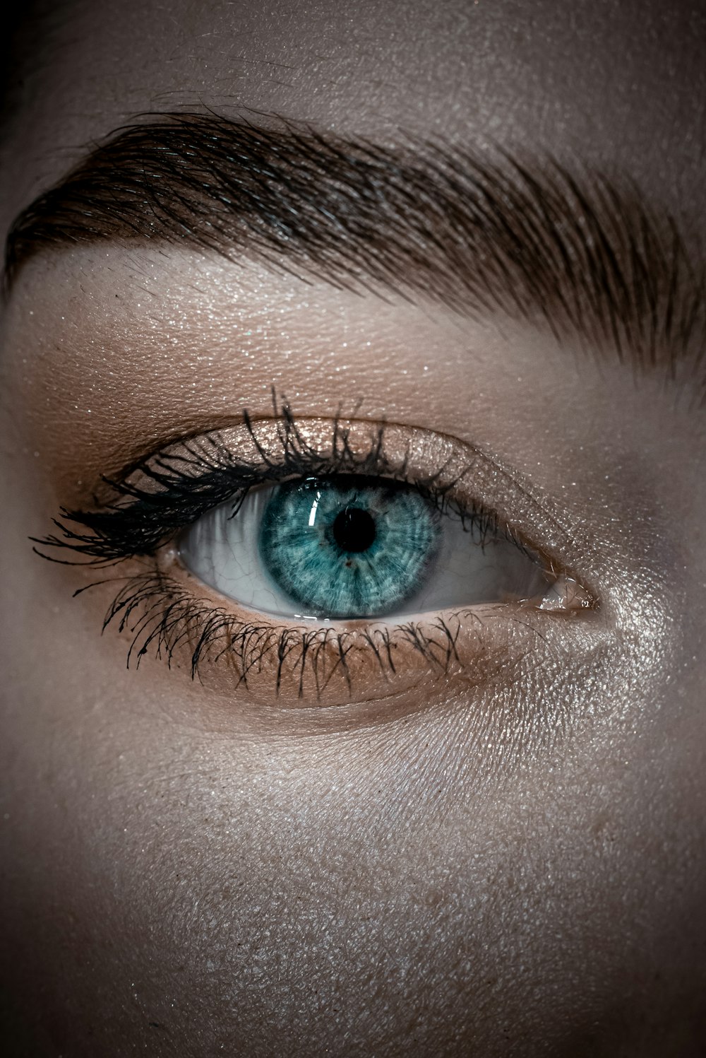Personen blaue Augen in Nahaufnahmen