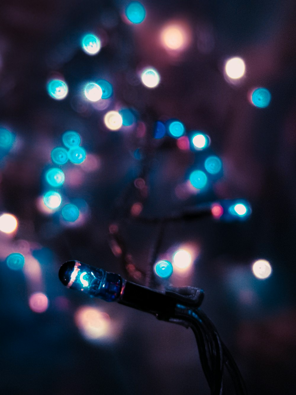 black microphone with lights in bokeh photography
