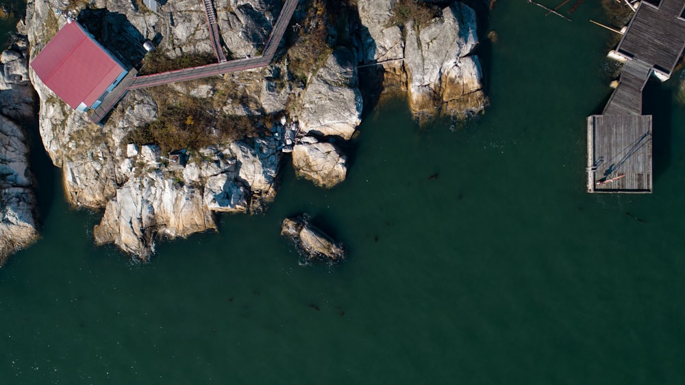 aerial view of a lake