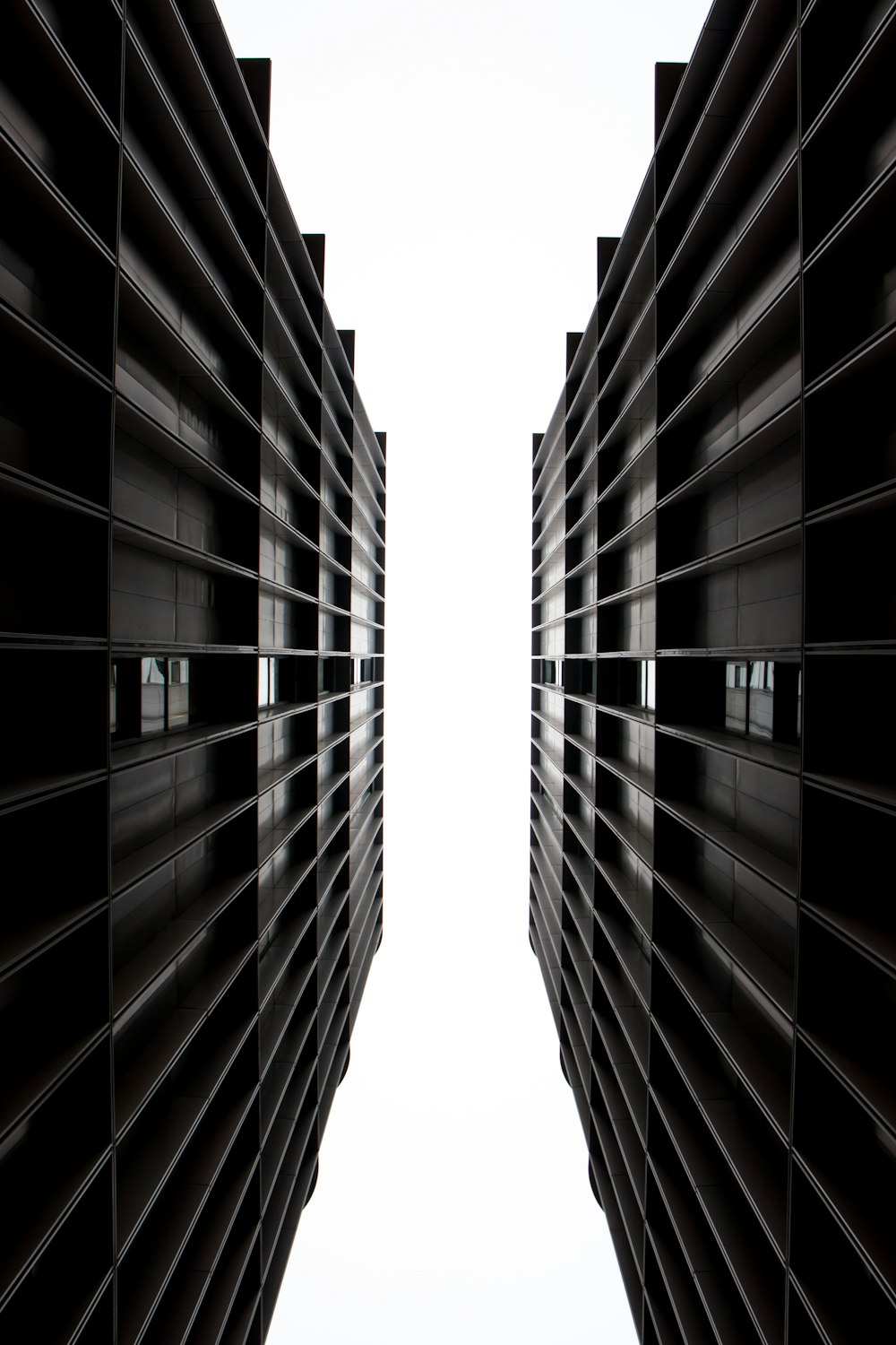 black and white high rise building