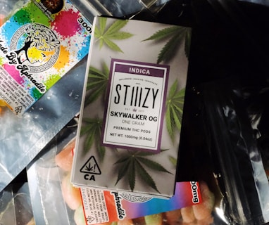 a package of marijuana sitting on top of a plastic bag
