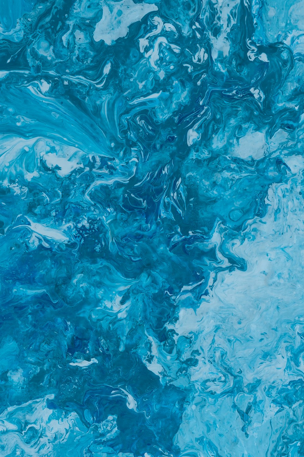 blue and white abstract painting