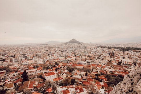 aerial view of city buildings during daytime in Mount Lycabettus Greece