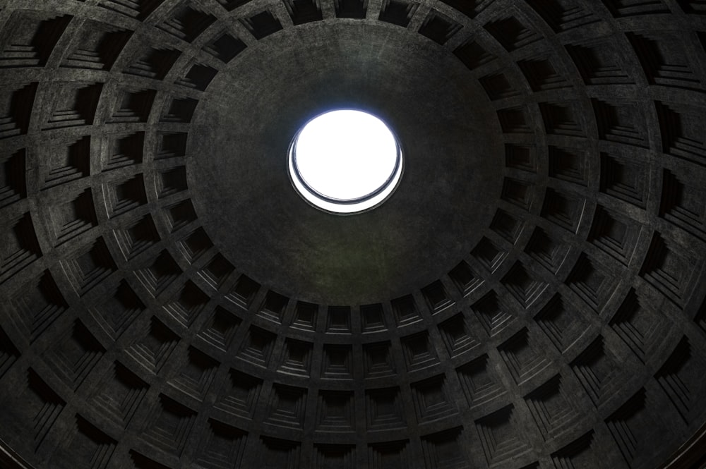 low angle photography of dome ceiling