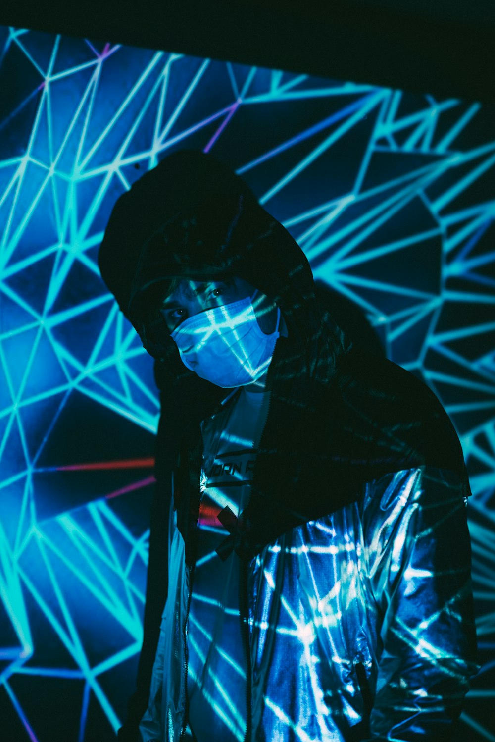 Download Man Wearing Green And Red Cat Neon Mask Photo Free Light Image On Unsplash PSD Mockup Templates