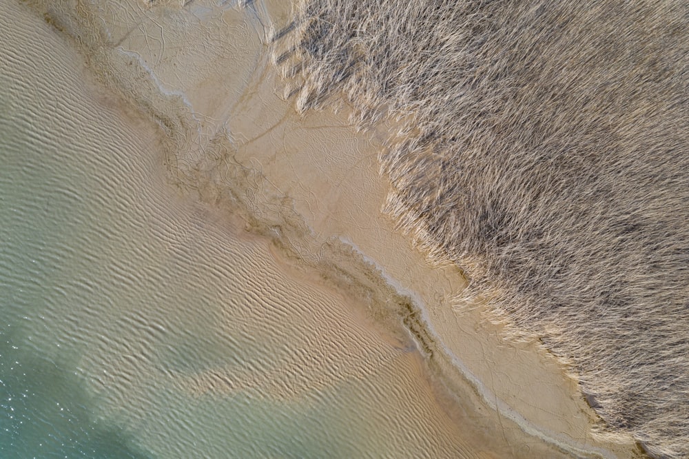 aerial view of ocean waves