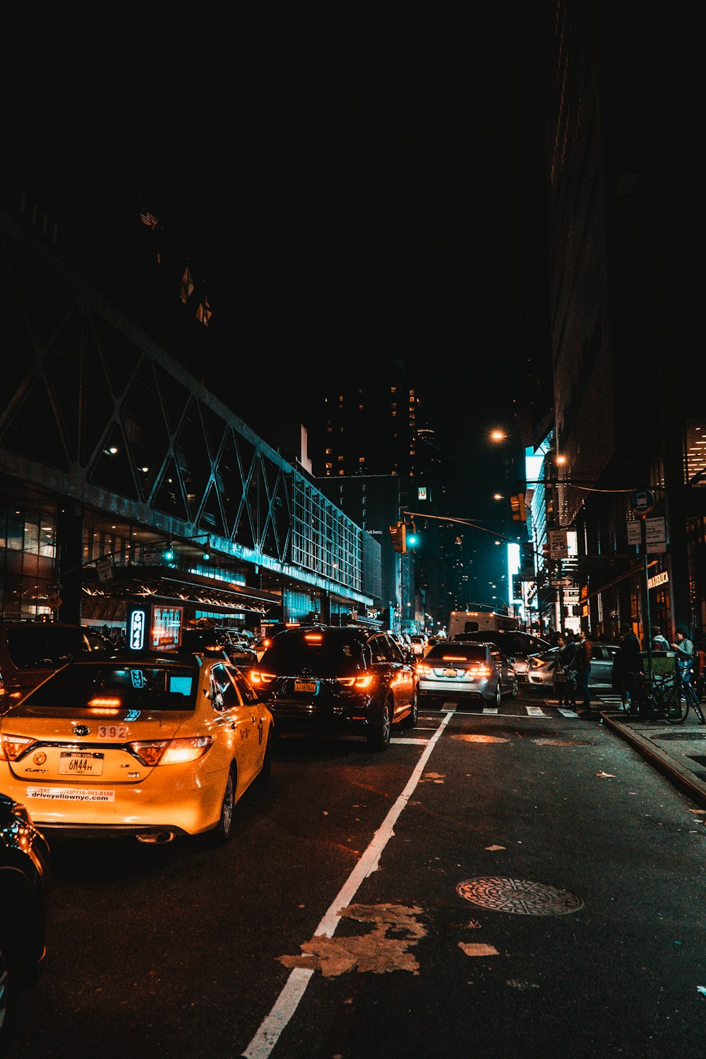 cars on road during night time