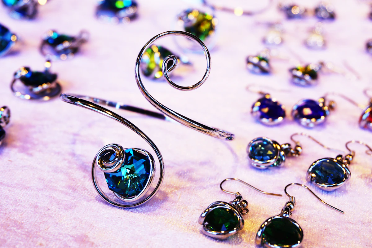 Close-up of sterling silver jewellery being handcrafted with traditional tools