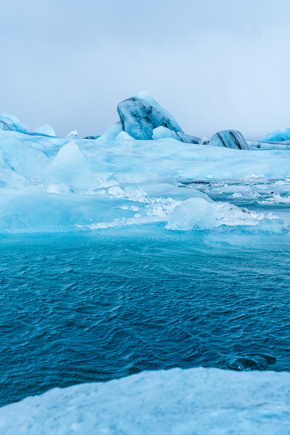 ice on body of water during daytime