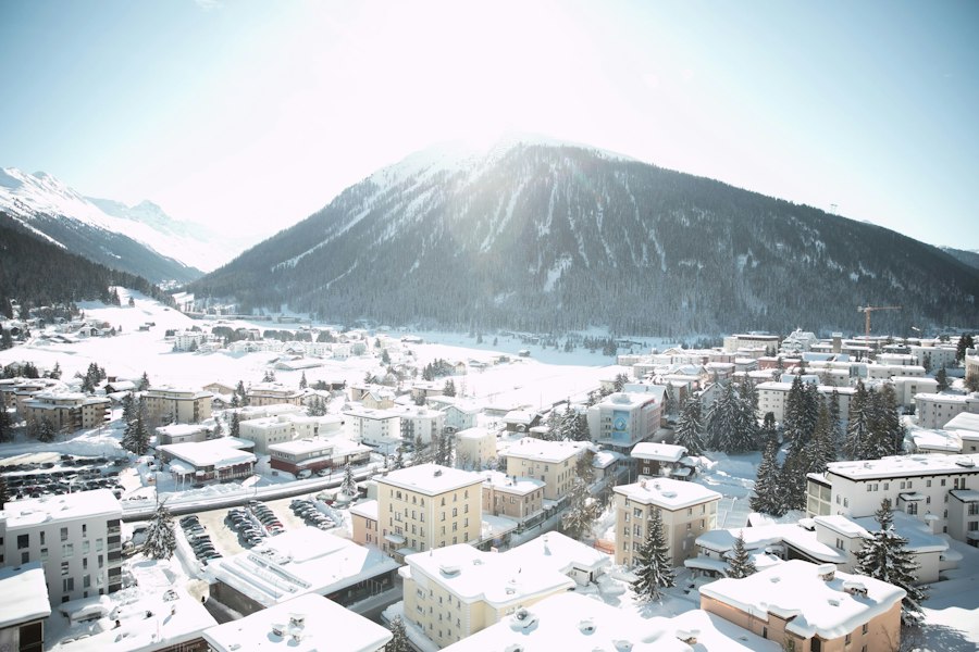 Davos in its alpine valley