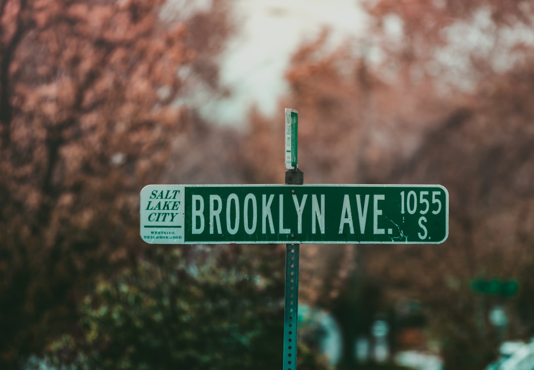 green and white street sign