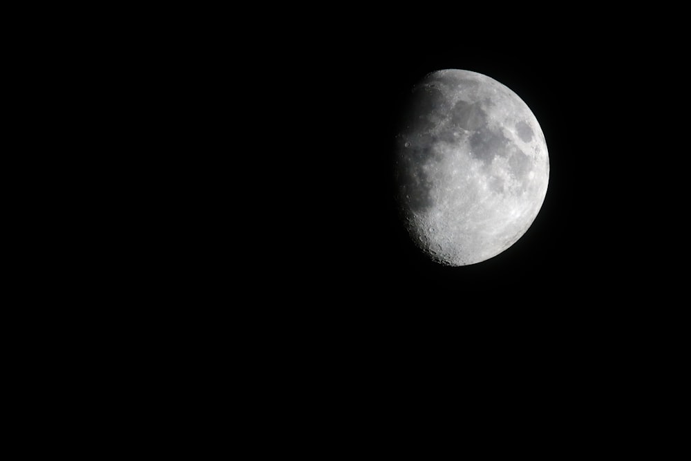 full moon in dark night sky