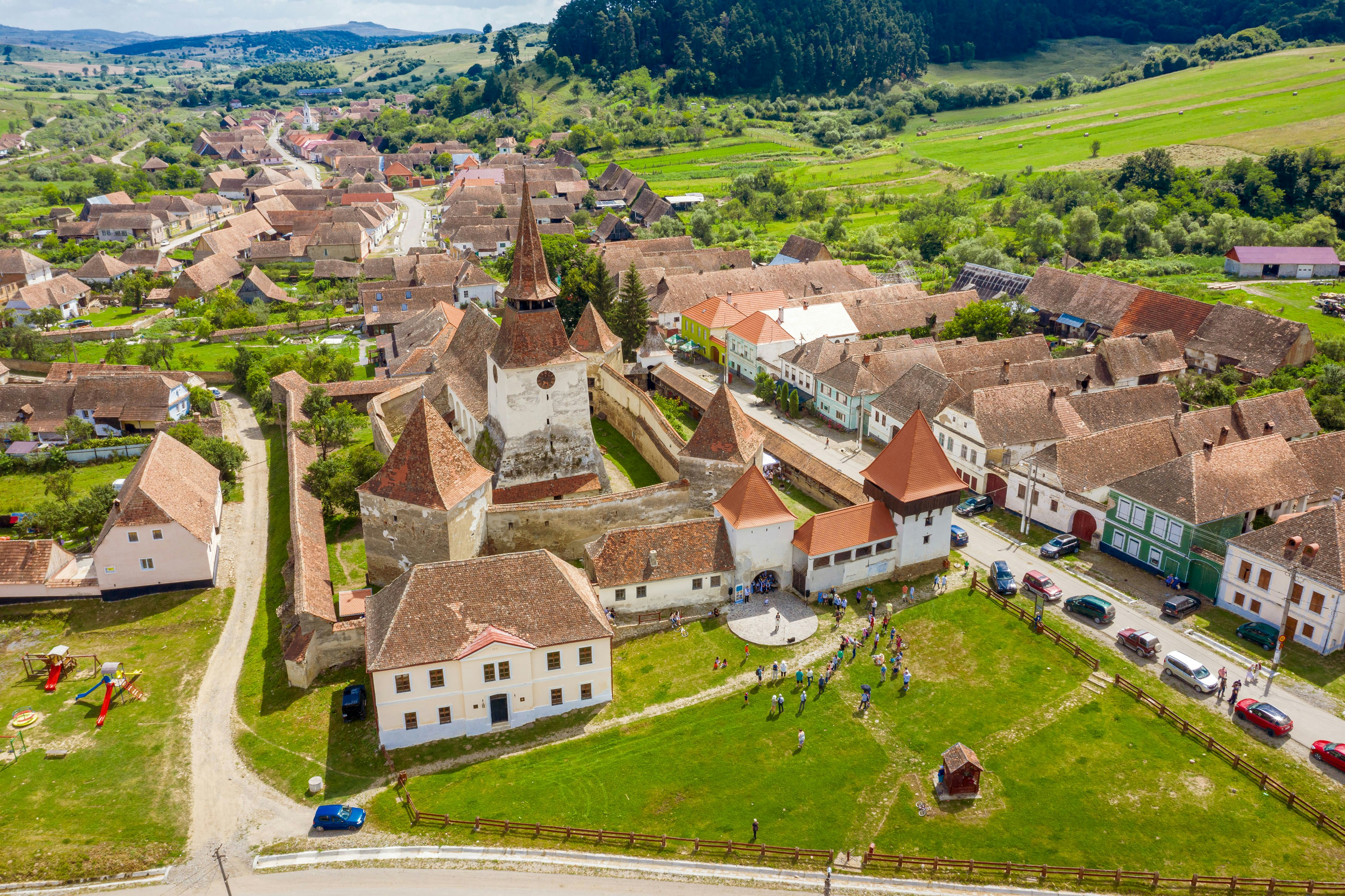Archita fortified saxon church as seen from above