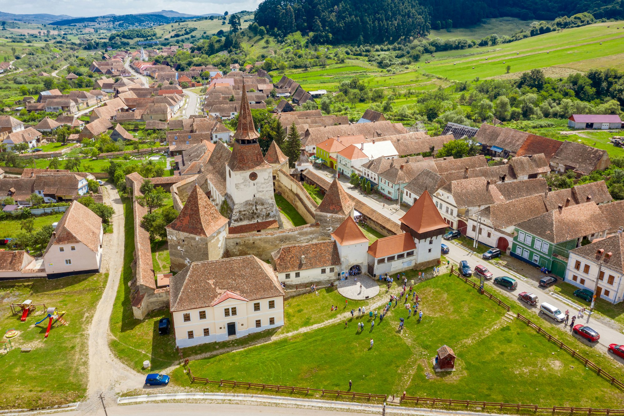 Archita fortified saxon church as seen from above