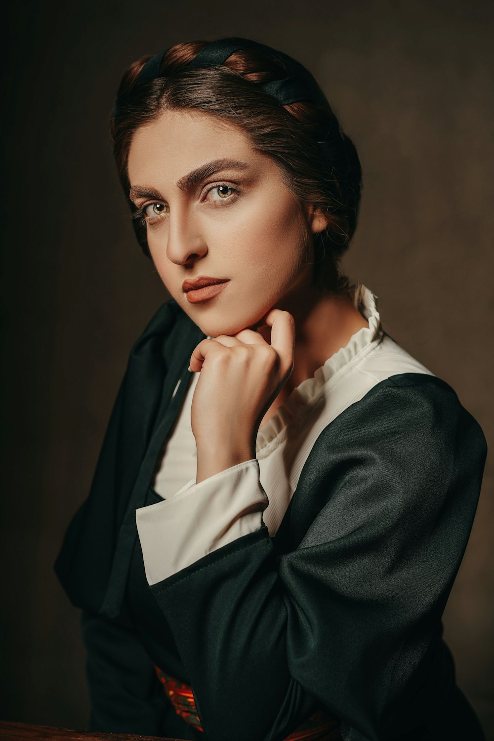 woman in black blazer with white dress shirt