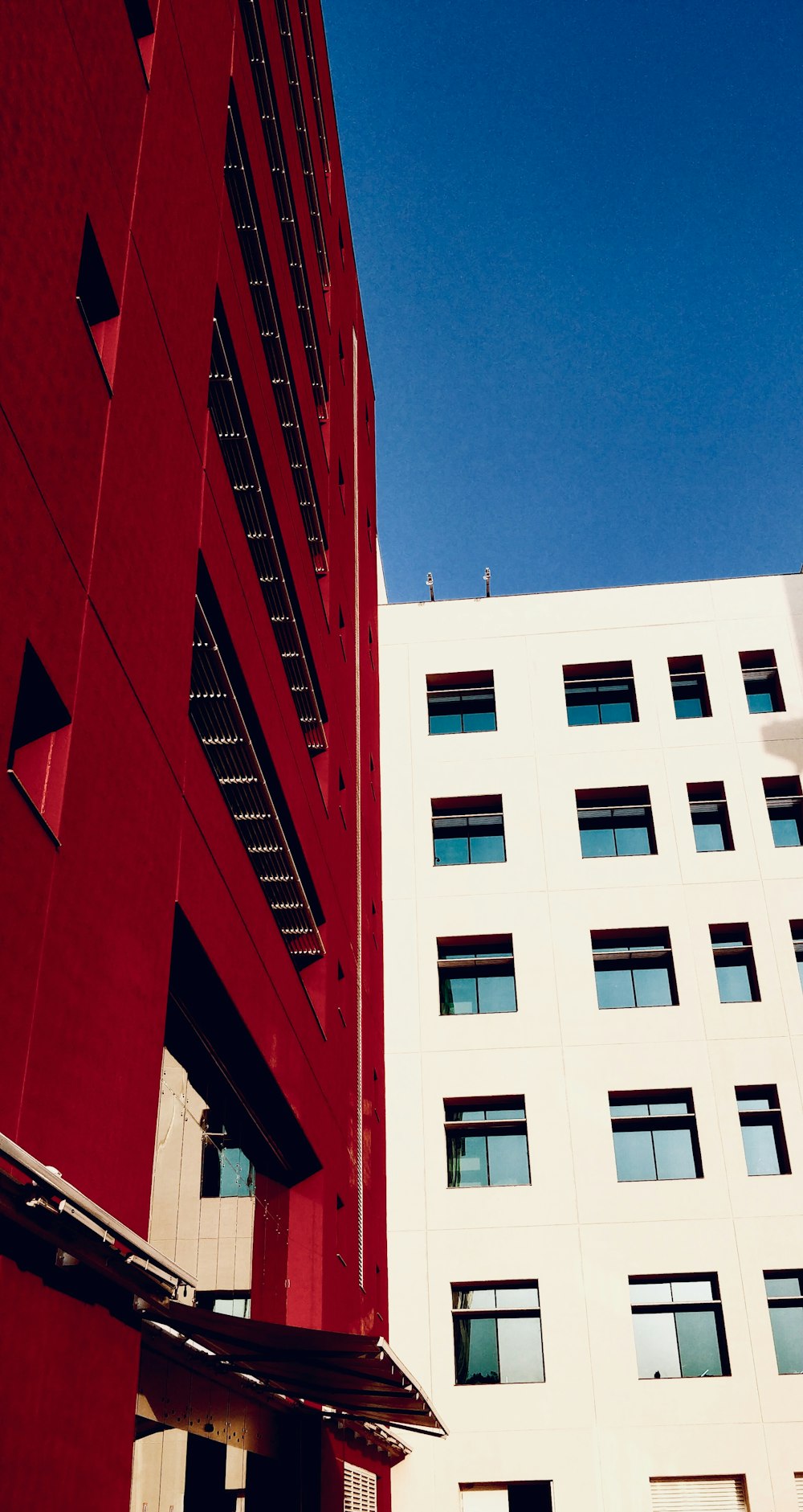 red and white concrete building