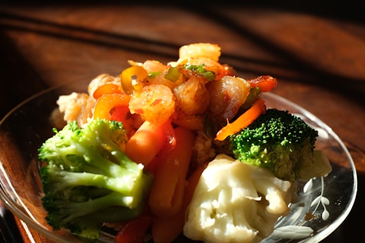 green and orange vegetable dish