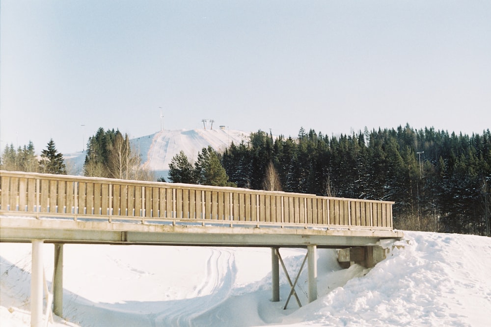 brown wooden bridge over river