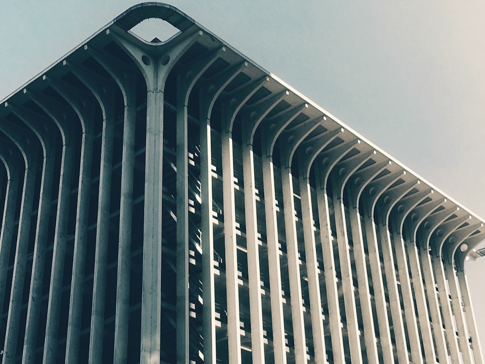 black and white concrete building