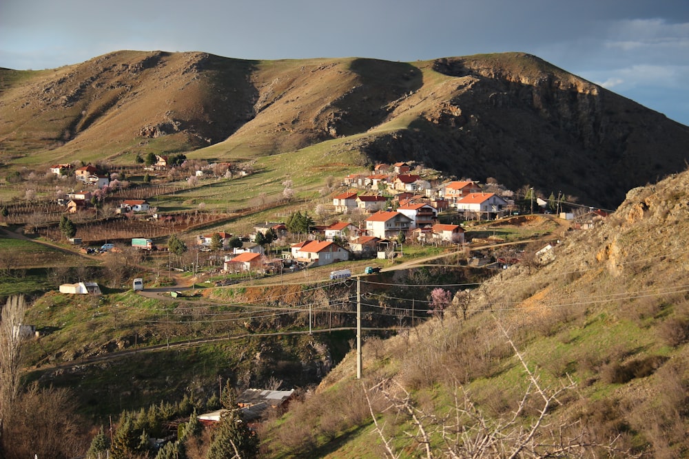 aerial view of city near mountain during daytime