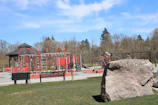 Community gathering celebrating the completion of a new playground.
