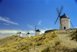 windmill on green grass field under blue sky during daytime