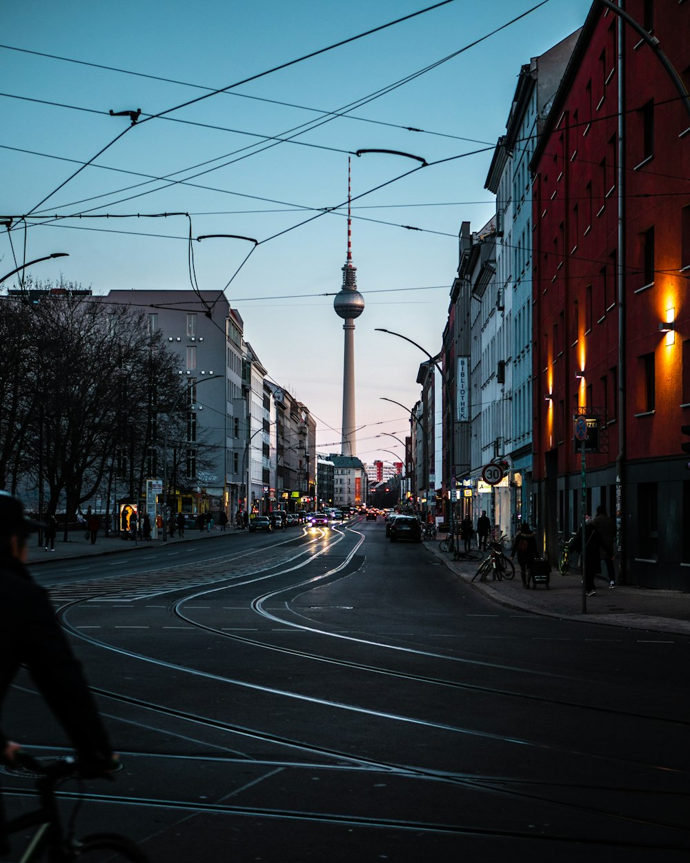 people walking on street during night time