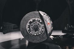 black and silver round metal