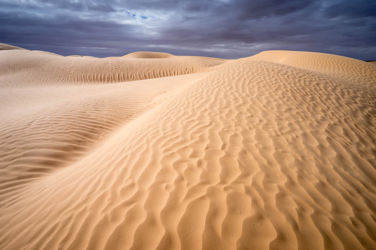 Sahara desert dunes in southern Tunisia