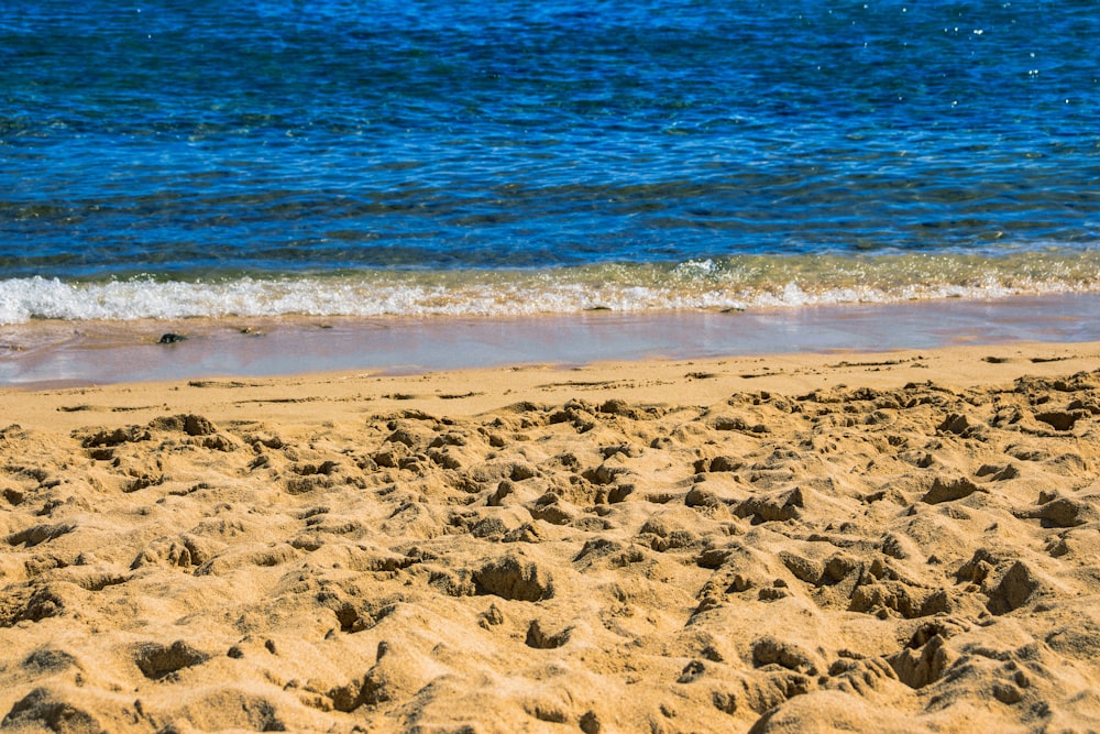 brown sand near body of water during daytime