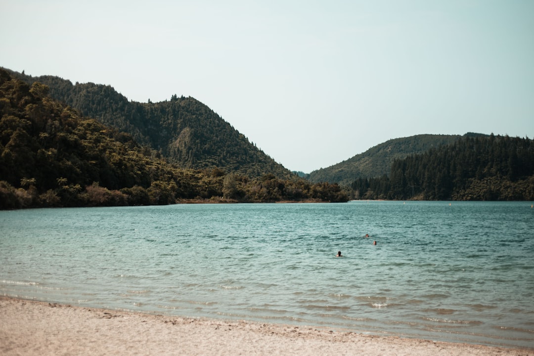 travelers stories about Beach in Lake Tikitapu (Blue Lake), New Zealand