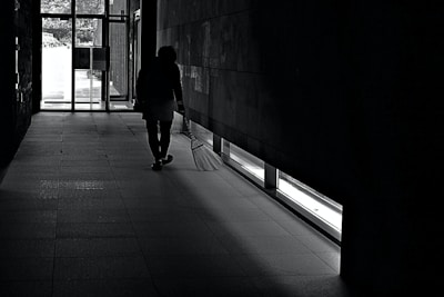 Clean hallway and entrance area of a commercial building.
