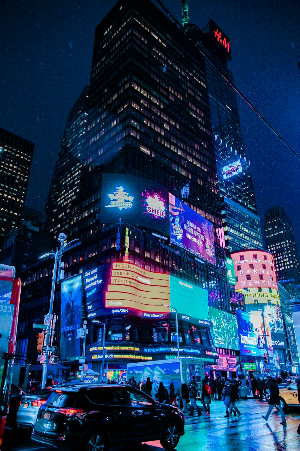 high rise building during night time