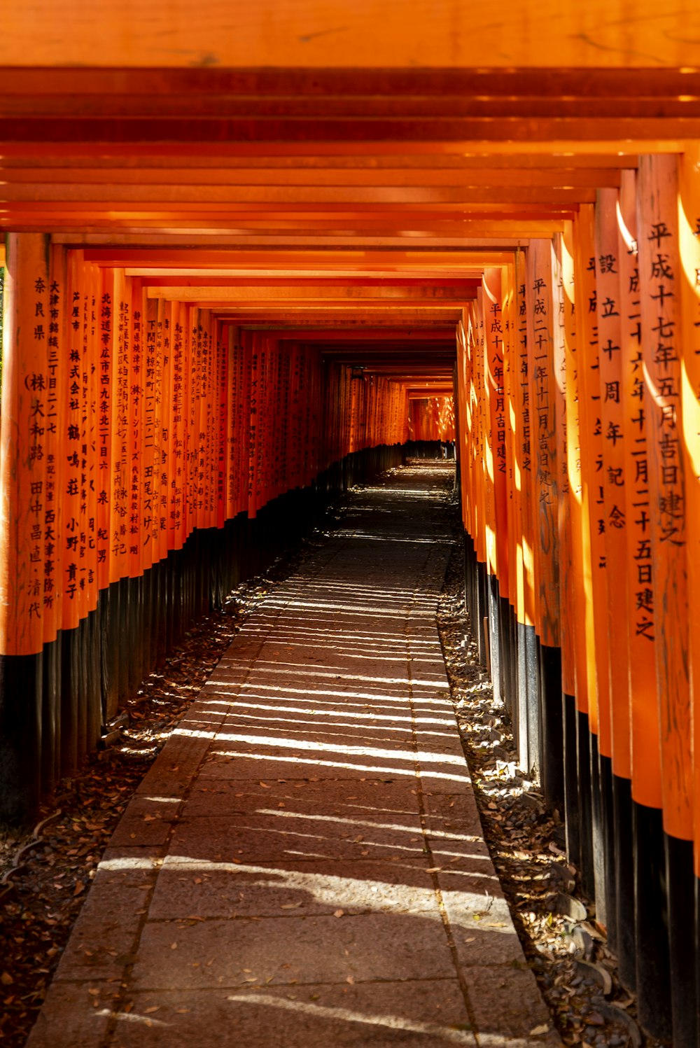 Tunnel orange et noir pendant la journée