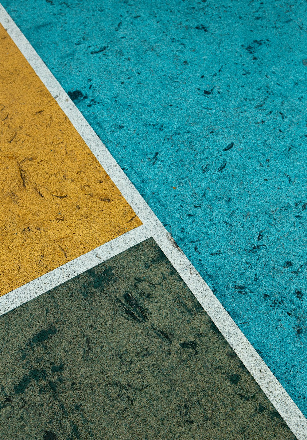 white and blue concrete floor