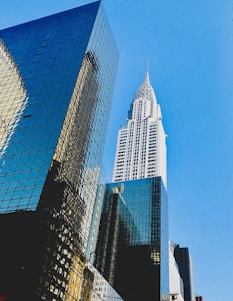 blue and white concrete building