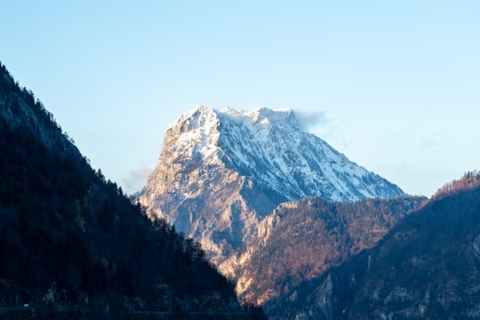 snow covered mountain during daytime in Ebensee Austria