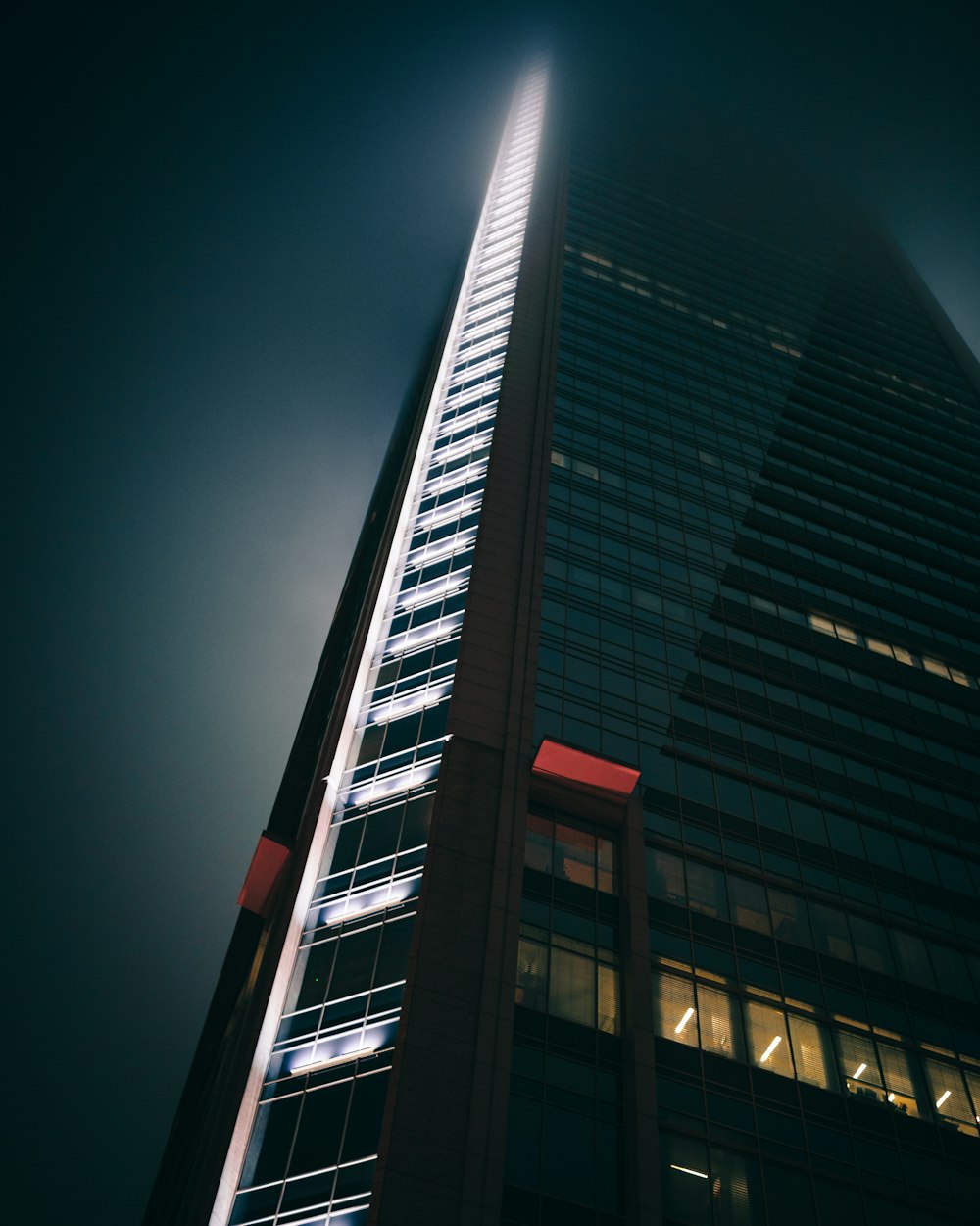 black and red high rise building