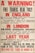 An old poster with bold red and black text addresses the economic issues in England. It describes unemployment among skilled trades unionists in 1908, the plight of dinnerless children in London who needed charity, and mass emigration due to lack of work, criticizing free trade policies.