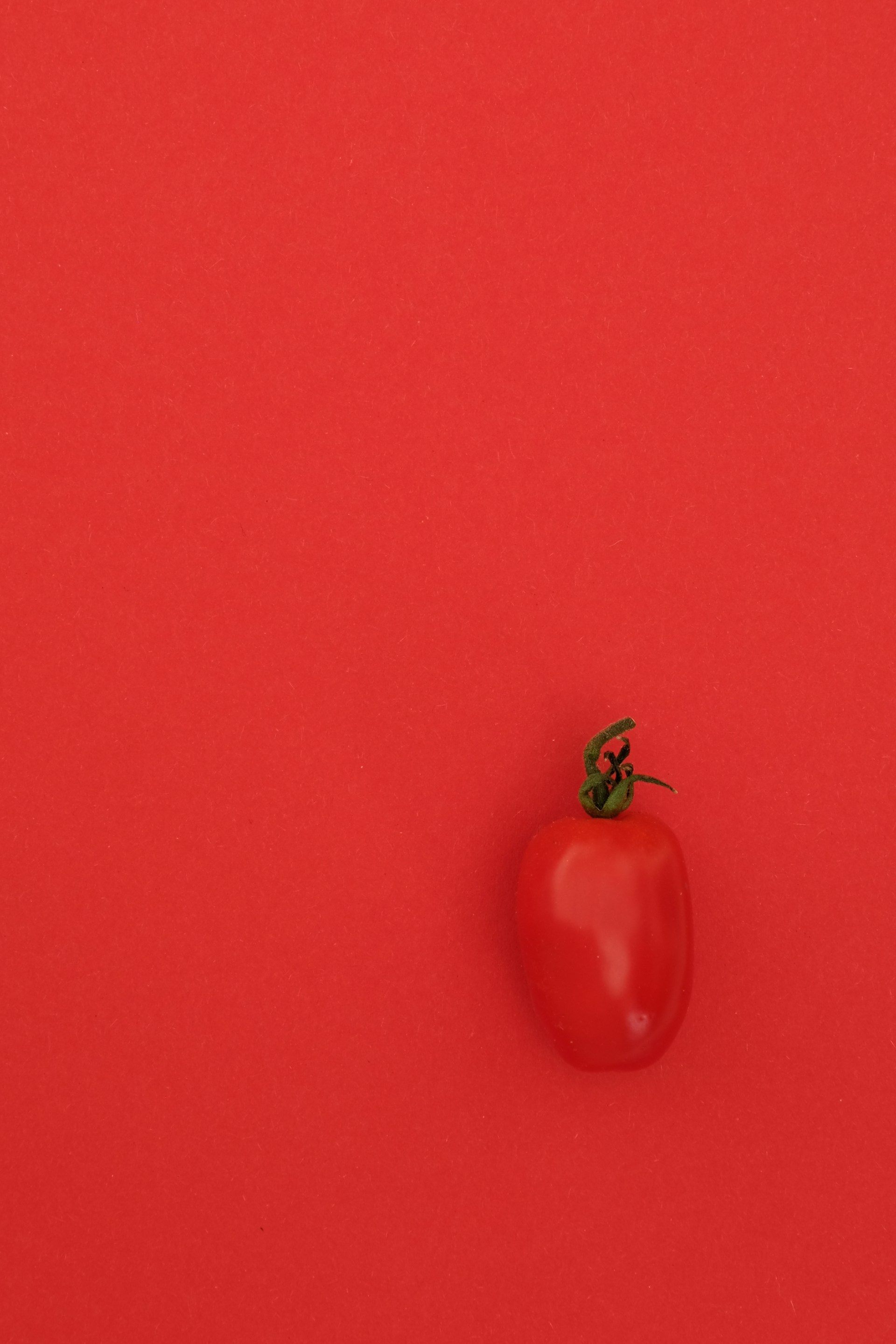 red tomato on red table